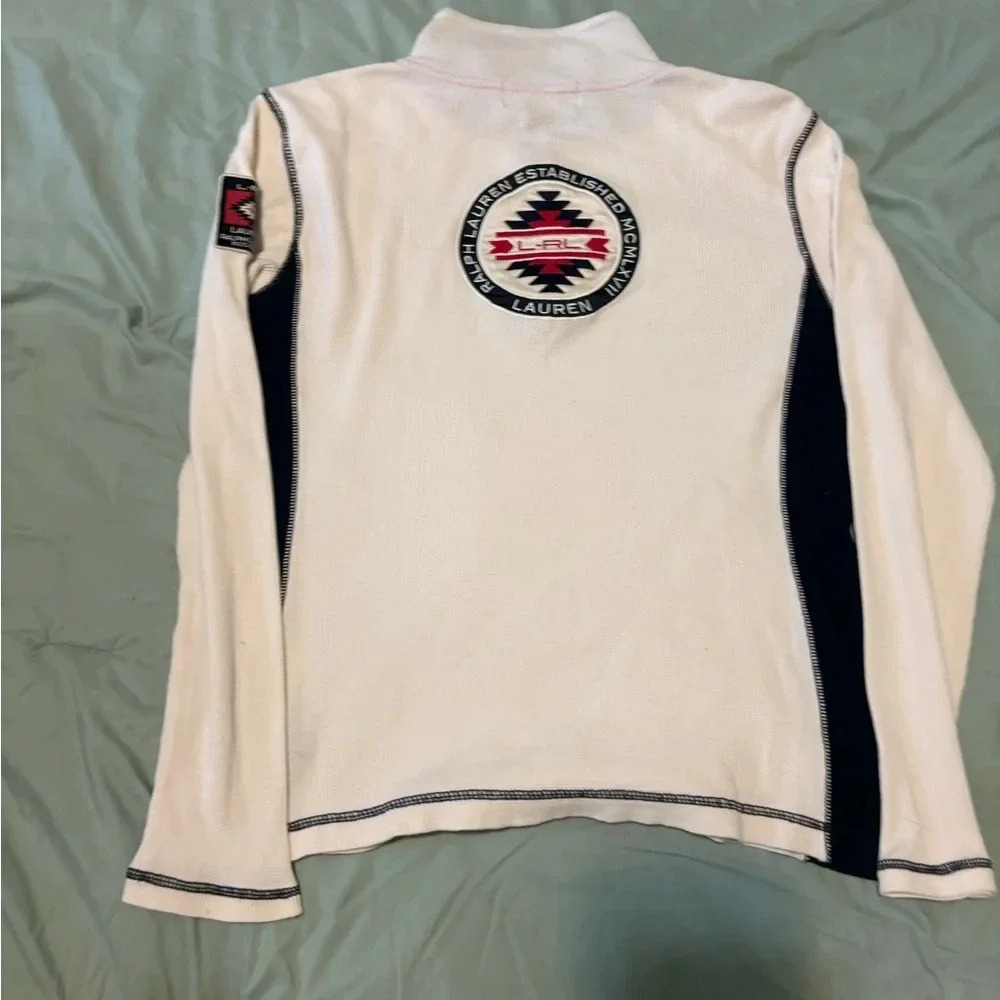 Ralph Lauren Sport Cream Quarter Zip. Made from thermal waffle material. Size PL - Picture 6 of 11